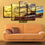 Boat & Cloudy Sunset Sky Canvas Wall Art Living Room Decor