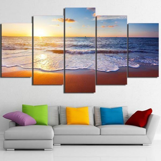Beach And Sunset Canvas Wall Art Living Room