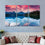 Cloudy Beach Forest Sunset Canvas Wall Art Living Room