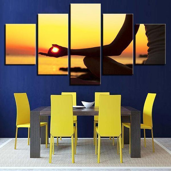 Sunset Meditation Canvas Dining Room Wall Art