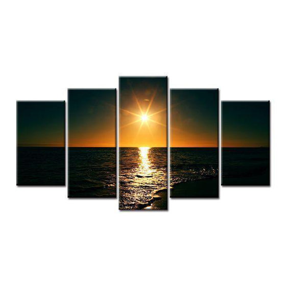 Sunset Over the Sea Canvas Wall Art