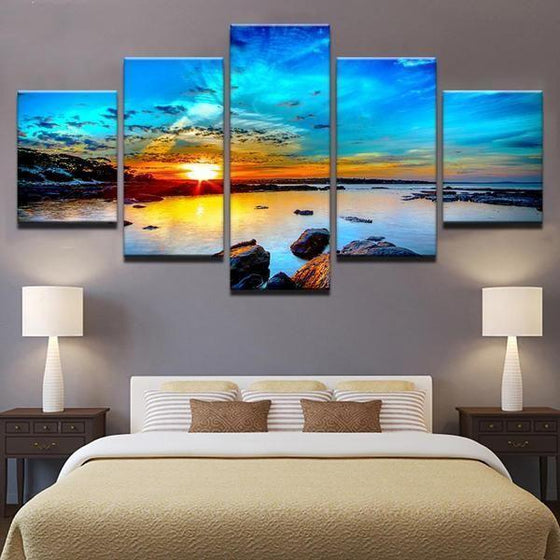 Sunset Seascape Canvas Bedroom Wall Art