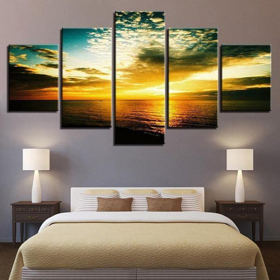 Beautiful Beach Sunset Canvas Wall Art Bedroom