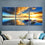 Canoes And Cloudy Sunset Canvas Wall Art Living Room Ideas