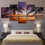 Coconut Trees And Sunset Canvas Wall Art Bedroom