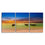 Sunset & Wooden Canoes 3 Panels Canvas Wall Art