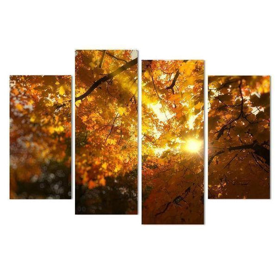 Sunshine & Autumn Leaves Canvas Wall Art