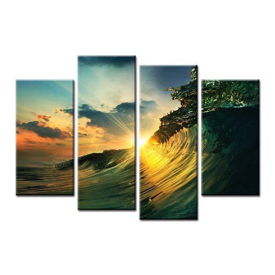 Surfing Sea Wave Canvas Wall Art