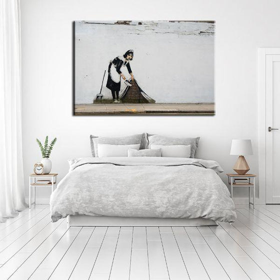Sweep It Under By Banksy Canvas Wall Art Bedroom