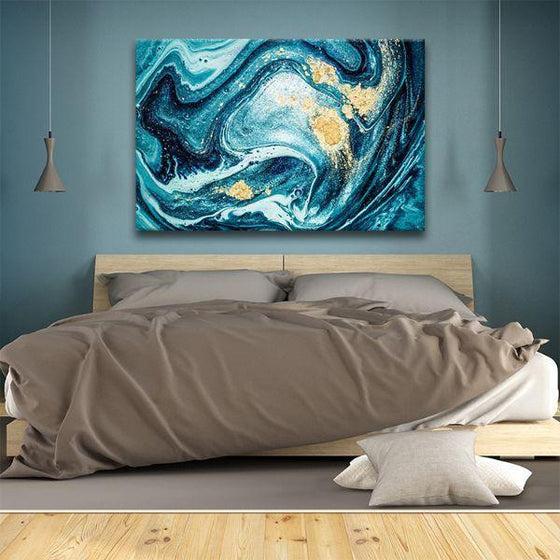 Swirls Abstract 1 Panel Canvas Wall Art Bed Room