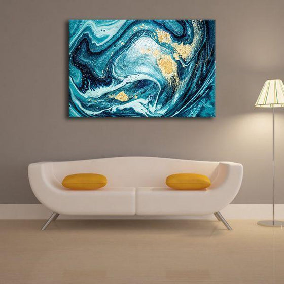 Swirls Abstract 1 Panel Canvas Wall Art Living Room