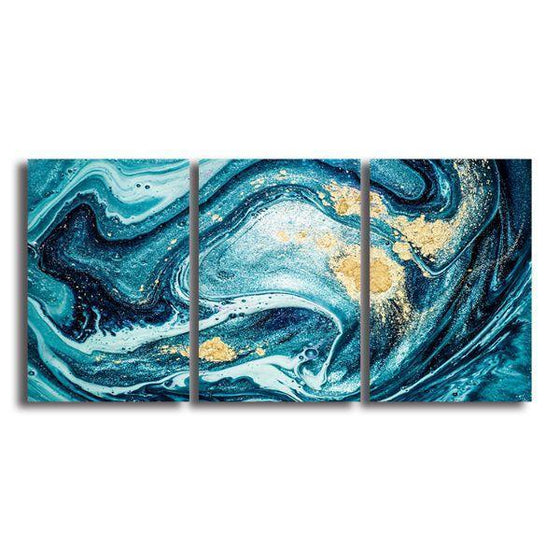 Swirls Abstract 3 Panels Canvas Wall Art