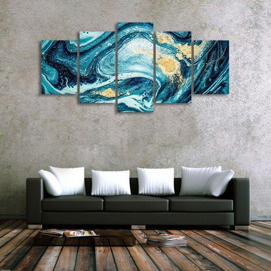 Swirls Abstract 5 Panels Canvas Wall Art Set