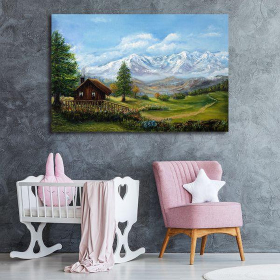 Swiss Mountain Alps Canvas Wall Art Nursery
