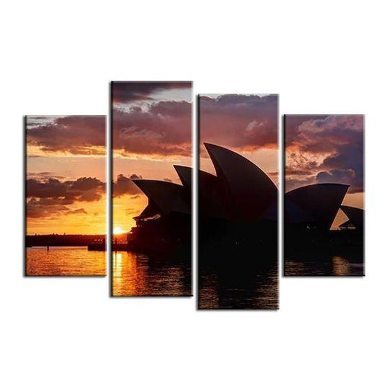 Sydney Opera House At Sunset Canvas Wall Art