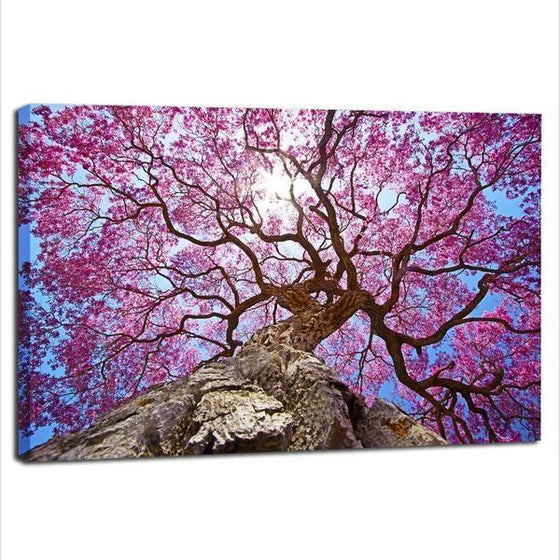 Tall Cherry Blossom Tree Wall Art Canvas