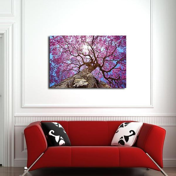 Tall Cherry Blossom Tree Wall Art Living Room