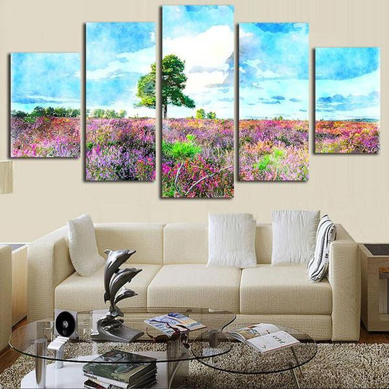 Tall Tree With Flowers Wall Art