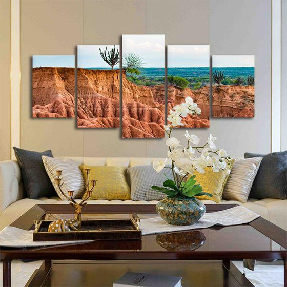 Tatacoa Desert 5 Panels Canvas Wall Art Living Room