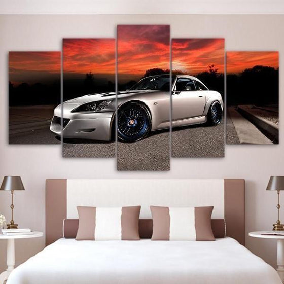 Tesla Roadster Canvas Wall Art Print