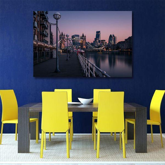 Thames River View Canvas Wall Art Dining Room