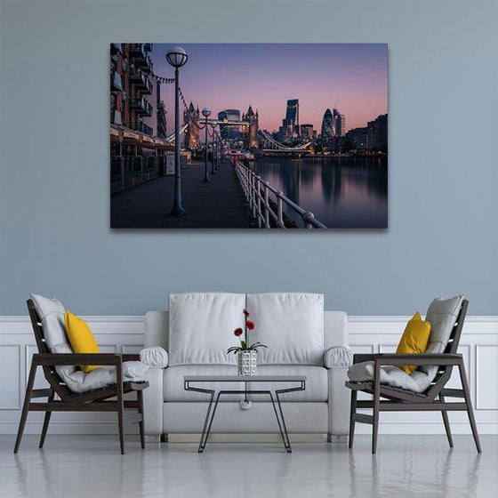 Thames River View Canvas Wall Art Living Room