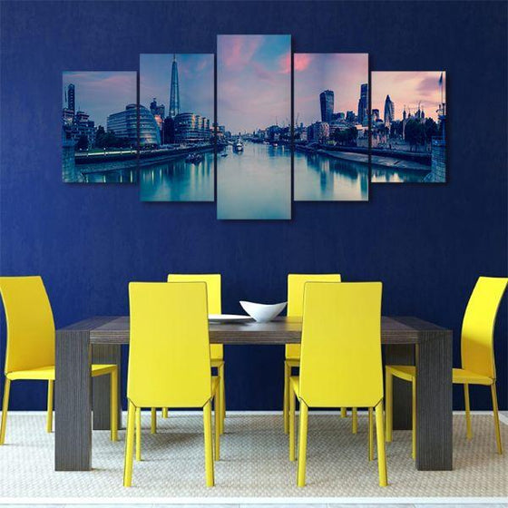 Bank Of River Thames Canvas Wall Art Dining Room