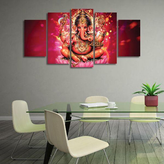 Tibetan God Ganesha Canvas Wall Art Print