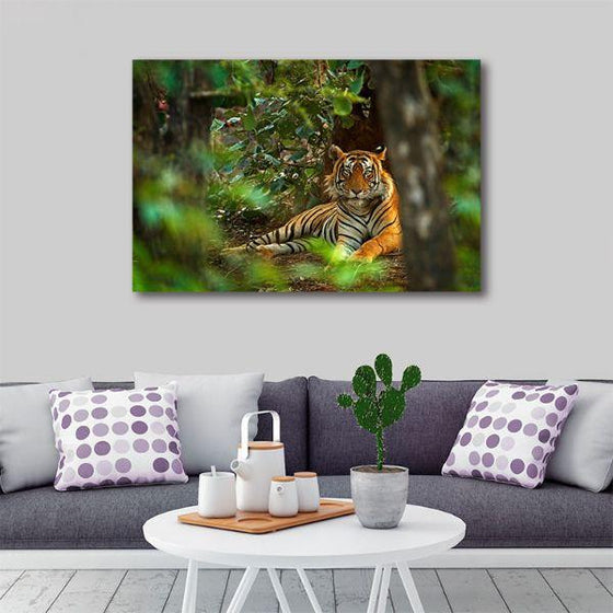 Tiger In The Wild 1 Panel Canvas Wall Art Living Room