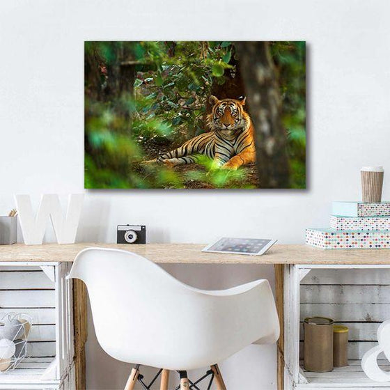 Tiger In The Wild 1 Panel Canvas Wall Art Office