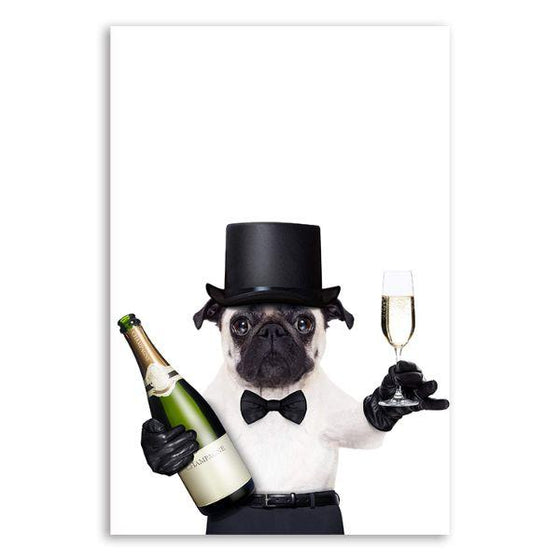 Classy French Bulldog Canvas Wall Art