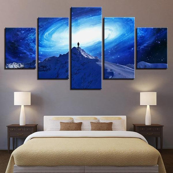 Frozen Mountain Galaxy View Canvas Wall Art Bedroom