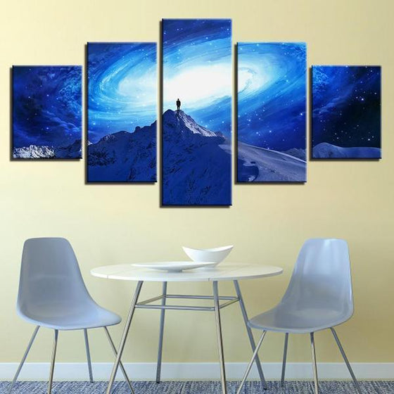 Frozen Mountain Galaxy View Canvas Wall Art Dining Room