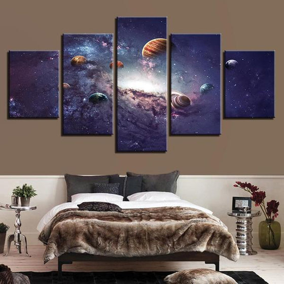 Top View Planets Wall Art Bedroom