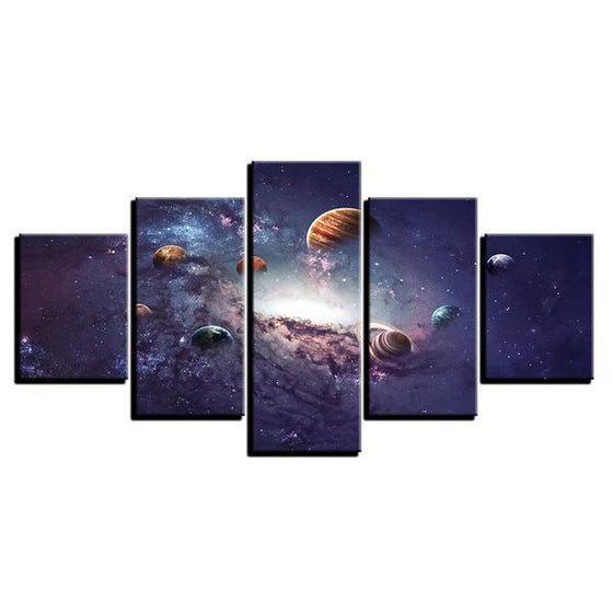Top View Planets Wall Art Canvas