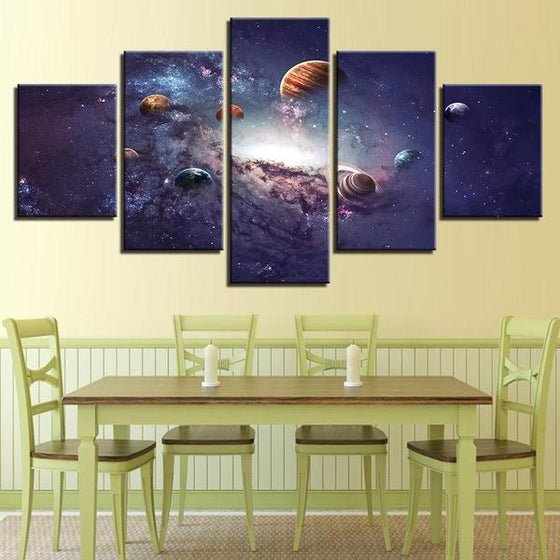 Top View Planets Wall Art Dining Room