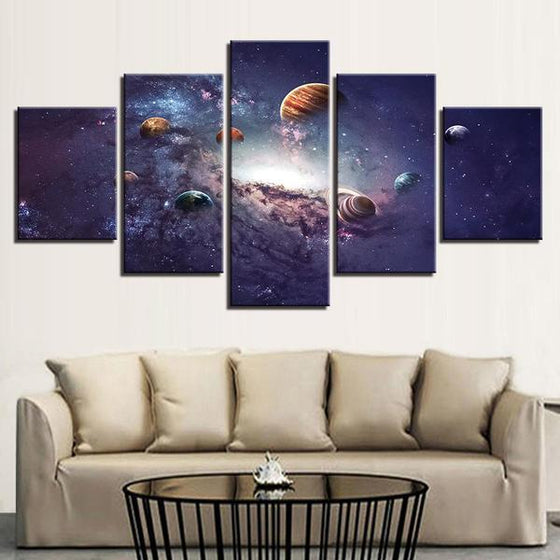 Top View Planets Wall Art