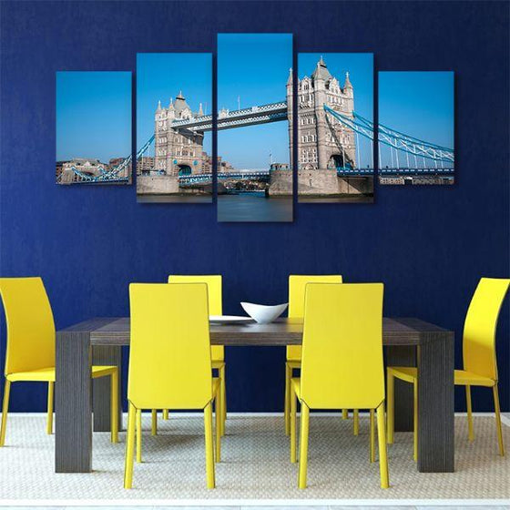 Tower Bridge & Blue Sky 5 Panels Canvas Wall Art Dining Room