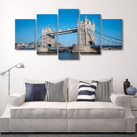 Tower Bridge & Blue Sky 5 Panels Canvas Wall Art Living Room