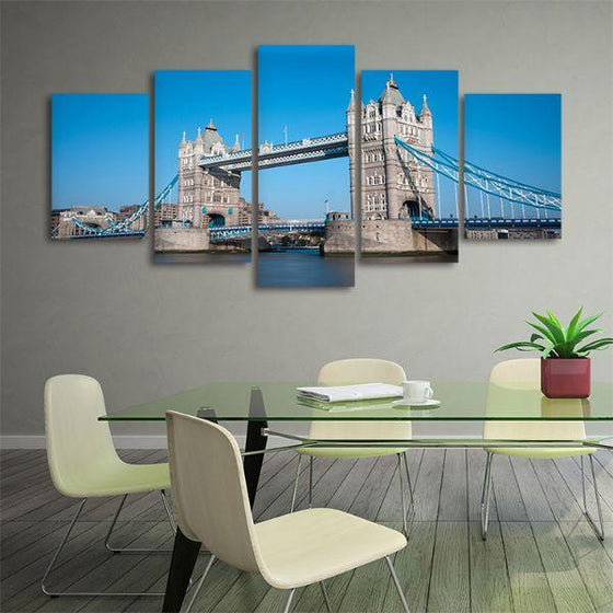 Tower Bridge & Blue Sky 5 Panels Canvas Wall Art Office