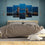 Tower Bridge At Night 5 Panels Canvas Wall Art Bedroom