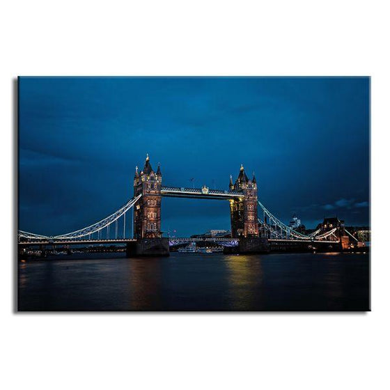 Tower Bridge At Night Canvas Wall Art