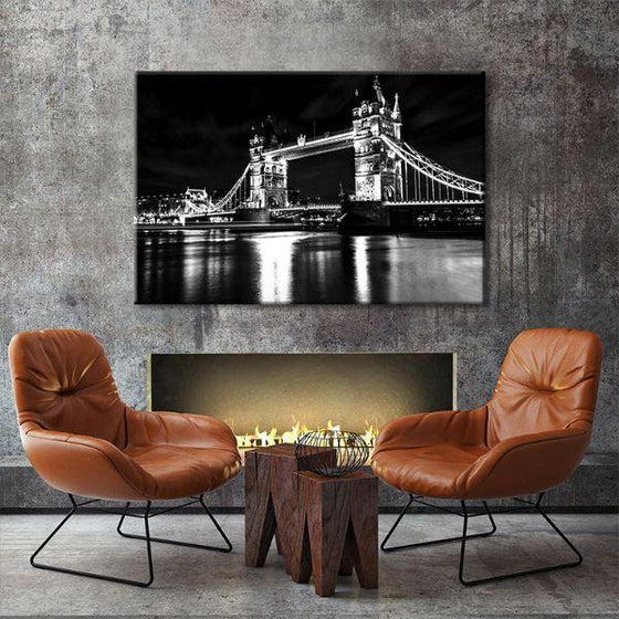 Tower Bridge Black & White Canvas Wall Art Decor