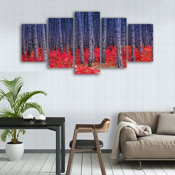 Trees & Smoke Bush 5-Panel Canvas Wall Art Prints