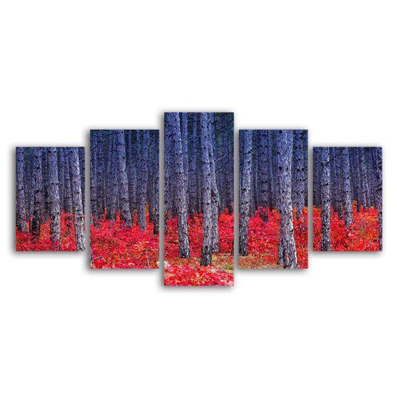 Trees & Smoke Bush 5-Panel Canvas Wall Art