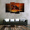 Triple Headed Cereberus 4 Panels Canvas Wall Art Living Room
