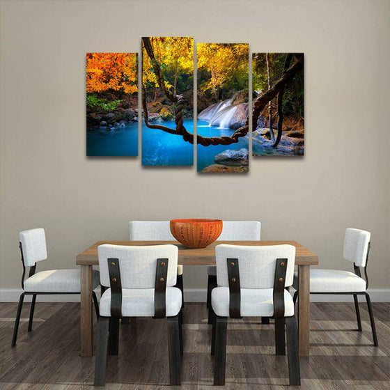 Tropical Paradise 4 Panels Canvas Wall Art Dining Room