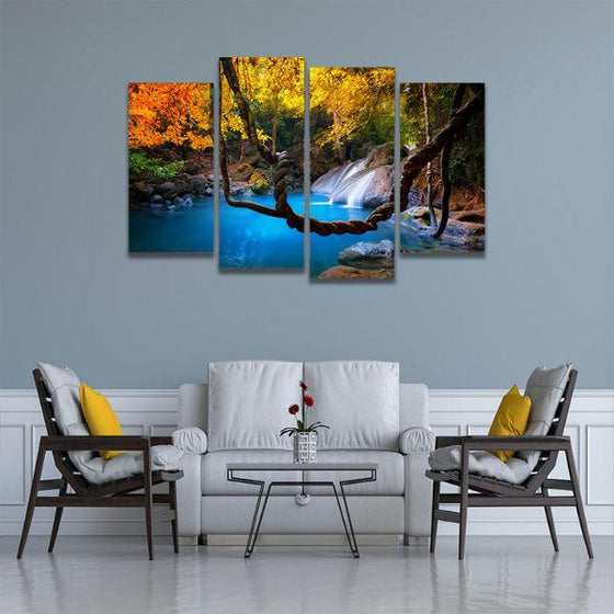 Tropical Paradise 4 Panels Canvas Wall Art Living Room