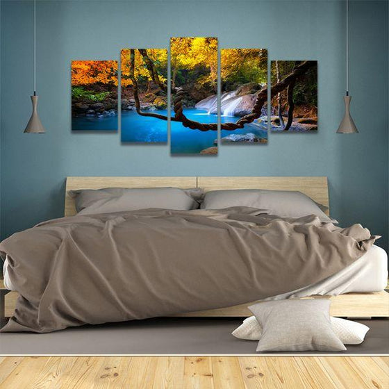 Tropical Paradise 5 Panels Canvas Wall Art Bedroom
