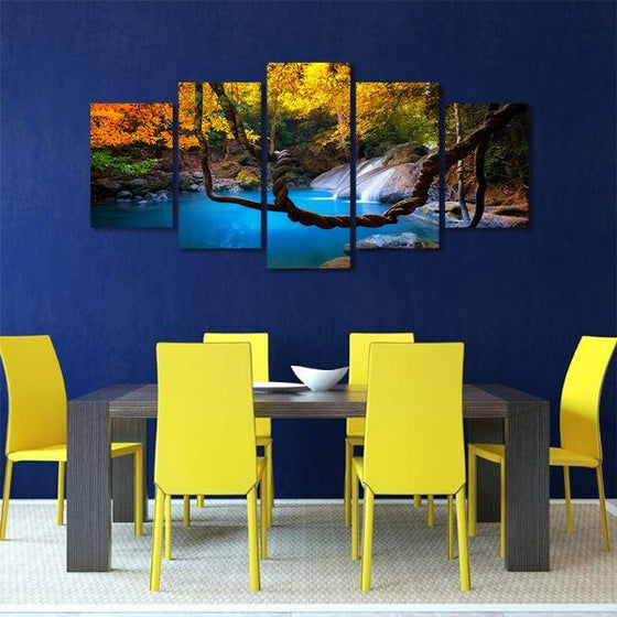 Tropical Paradise 5 Panels Canvas Wall Art Dining Room